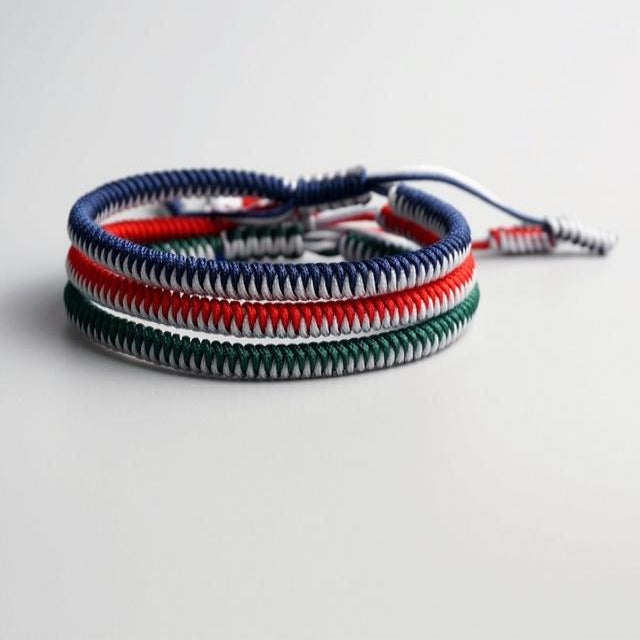 Blue/Red/Green Tibetan Good Luck Rope Set