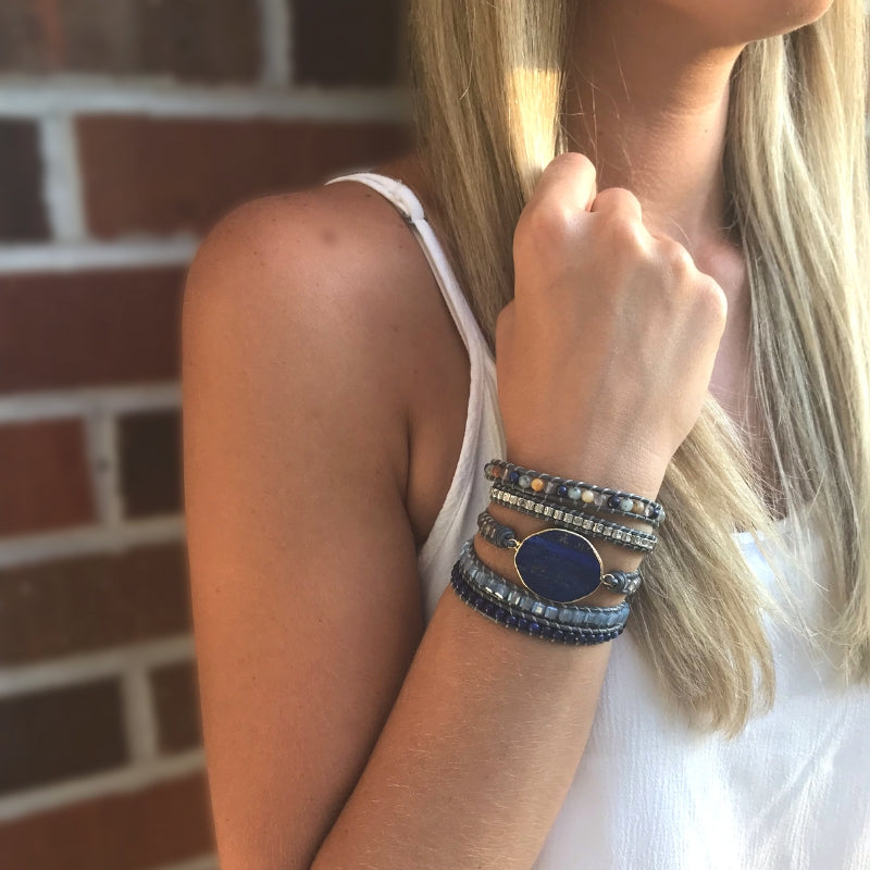 Peace Within Lapis Lazuli Wrap Bracelet
