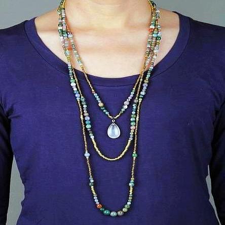 Triple Layer Indian Agate Necklace