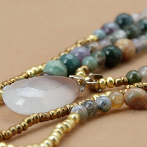 Triple Layer Indian Agate Necklace