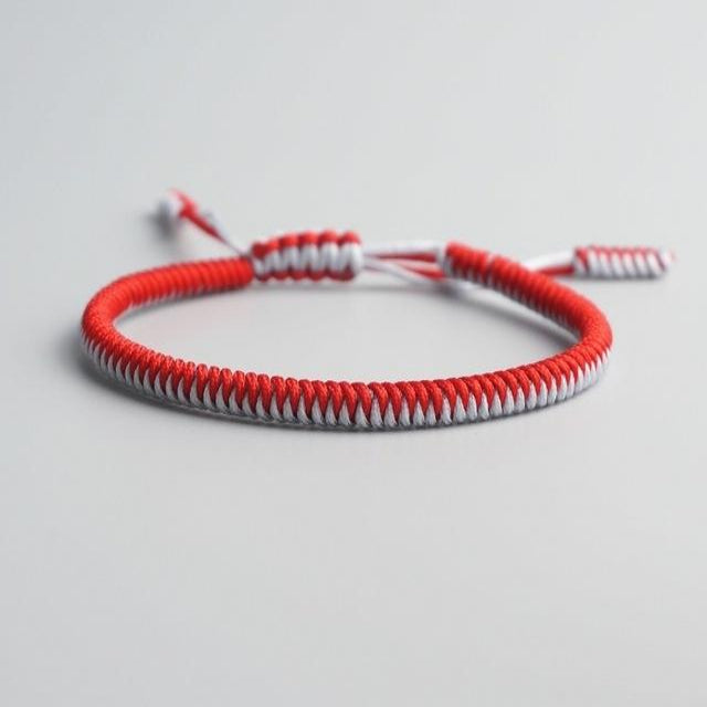 Red/White Tibetan Good Luck Rope Bracelet