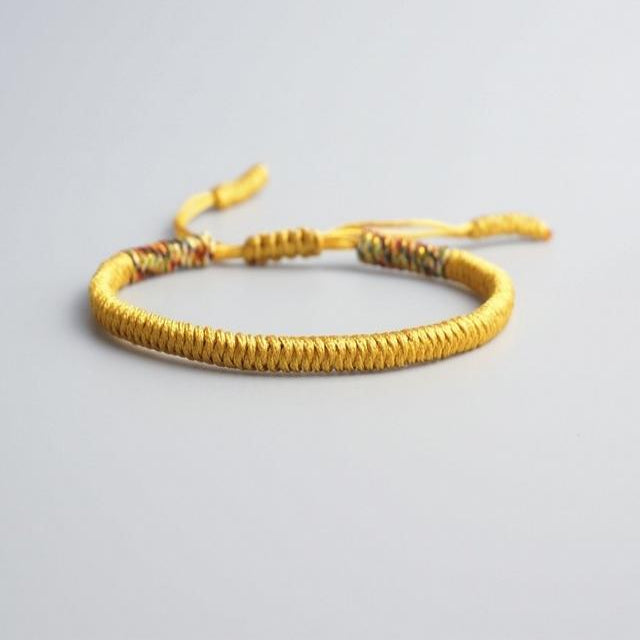 Yellow Tibetan Good Luck Rope Bracelet