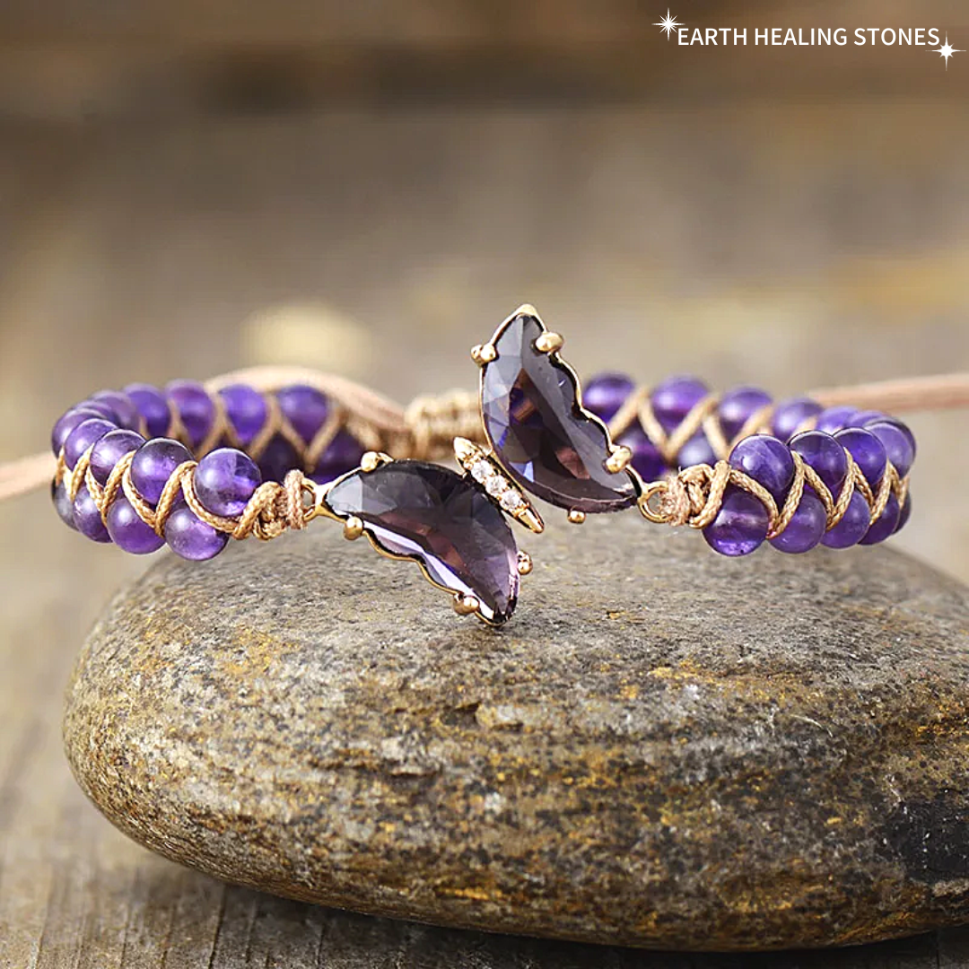 Healing Crystal Butterfly Bracelets Earth Healing Stones