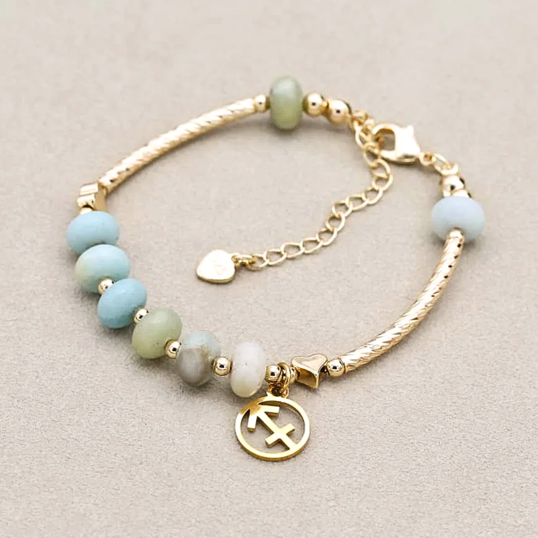 Zodiac Amazonite Charm Bracelet