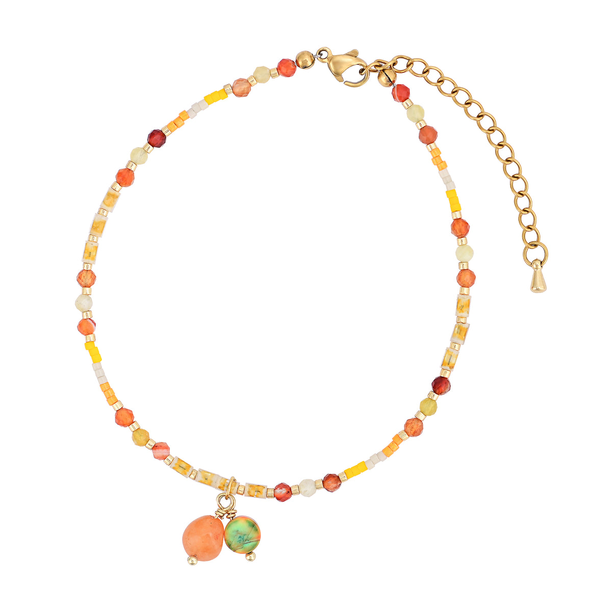 Joyful Orange Calcite Anklet