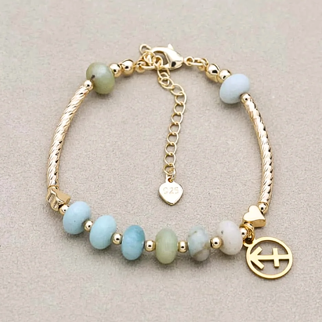Zodiac Amazonite Charm Bracelet