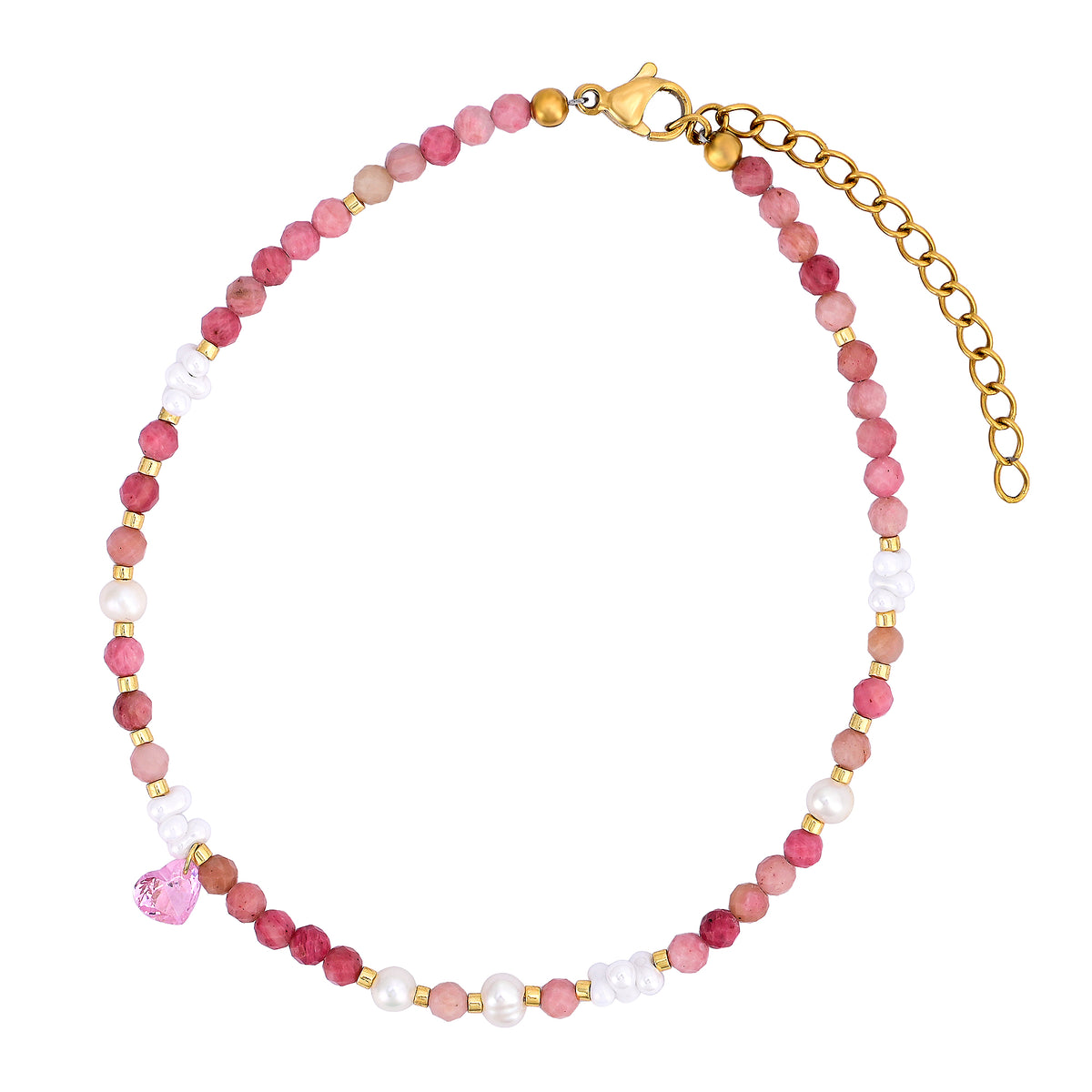 Compassionate Rhodonite Anklet