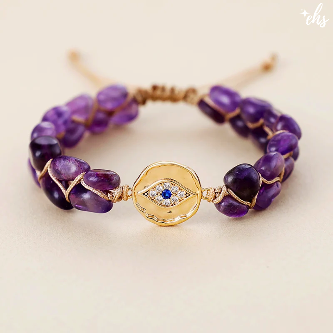 Amethyst Evil Eye Bracelet