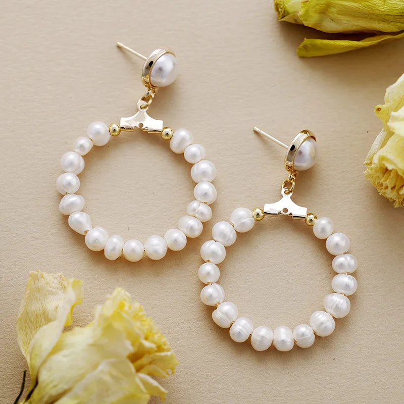 Circle of Elegance Pearl Earrings