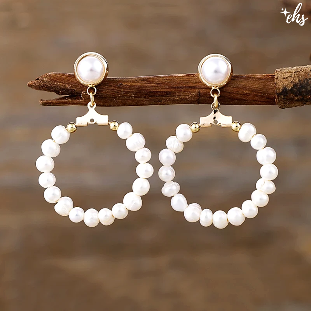 Circle of Elegance Pearl Earrings