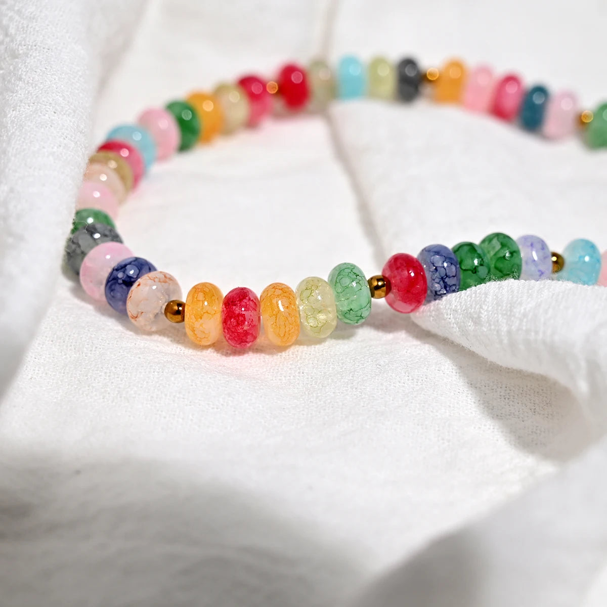 Colorful Glass Bead Doodle Heart Necklace