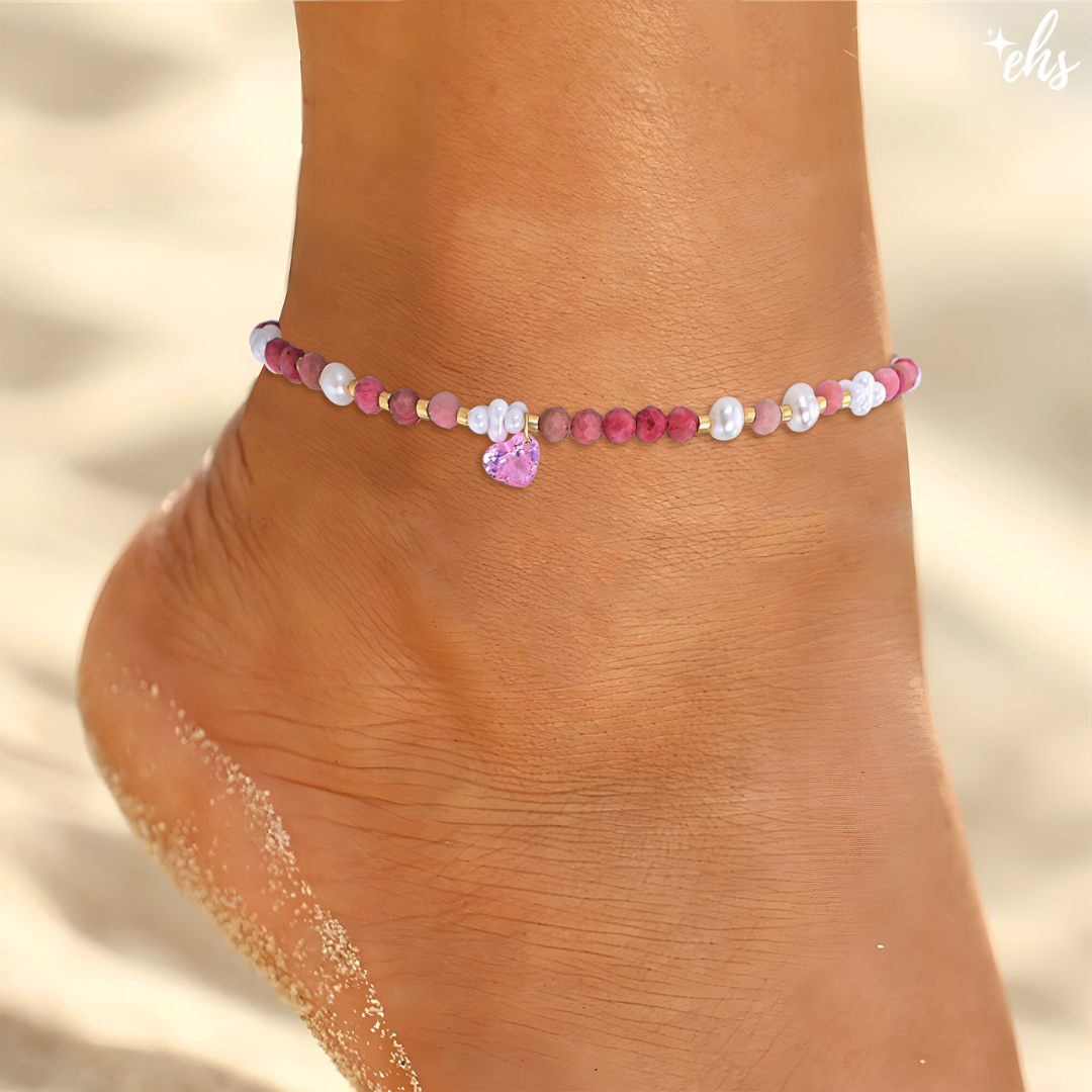 Compassionate Rhodonite Anklet