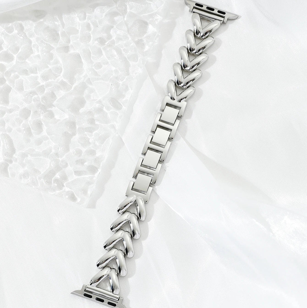 Elegant V Link Stainless Steel Apple Watch Strap