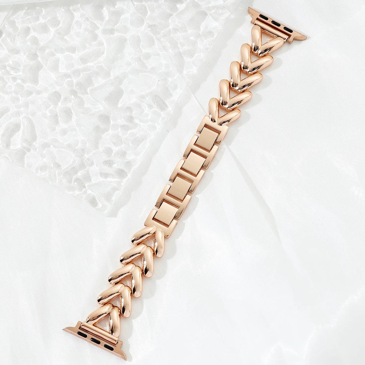 Elegant V Link Stainless Steel Apple Watch Strap