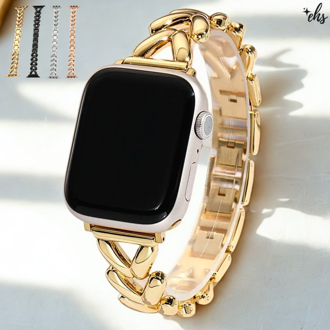 Elegant V Link Stainless Steel Apple Watch Strap