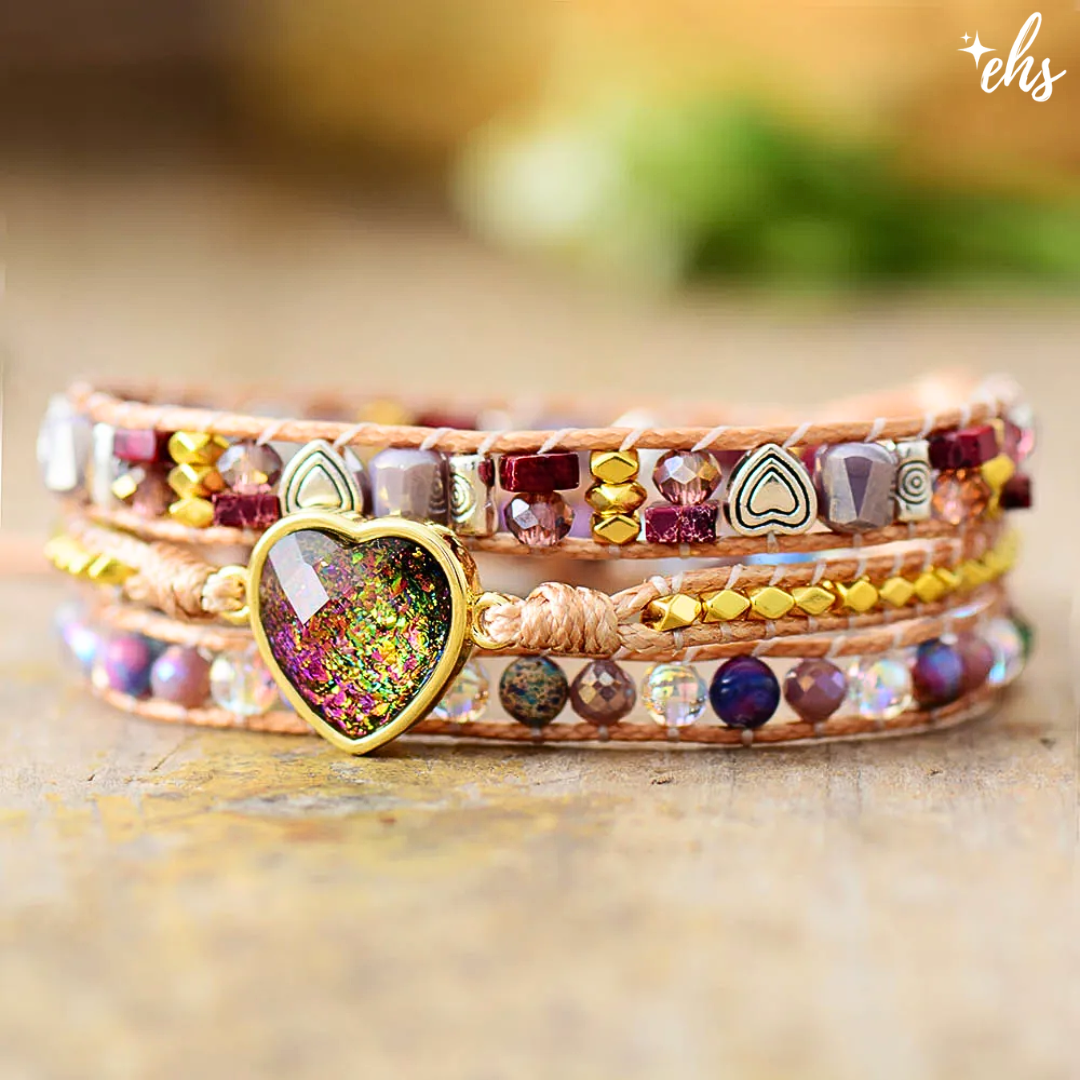 Enchanting Opal Heart Bracelet