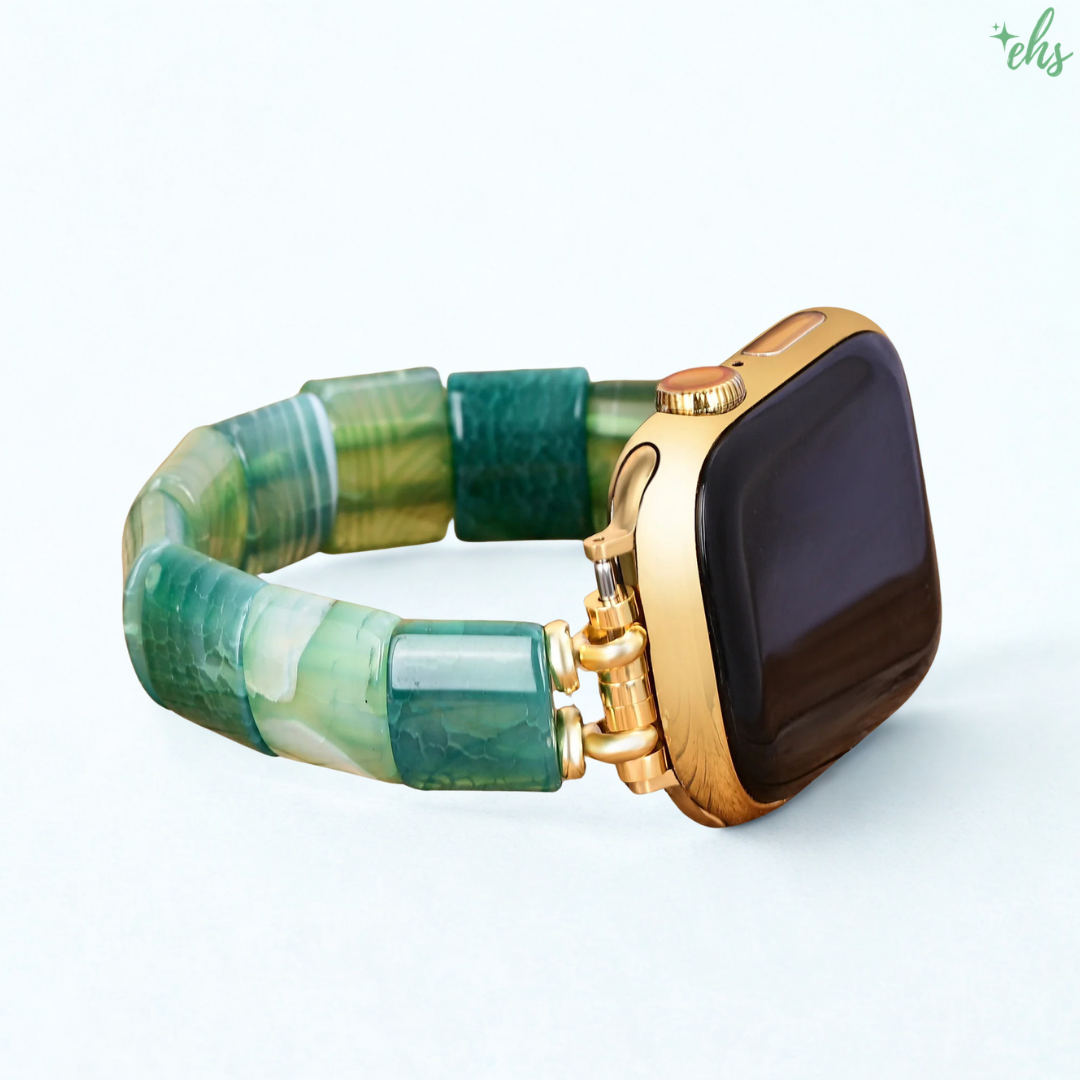 Green  Agate Stretch Apple Watch Strap