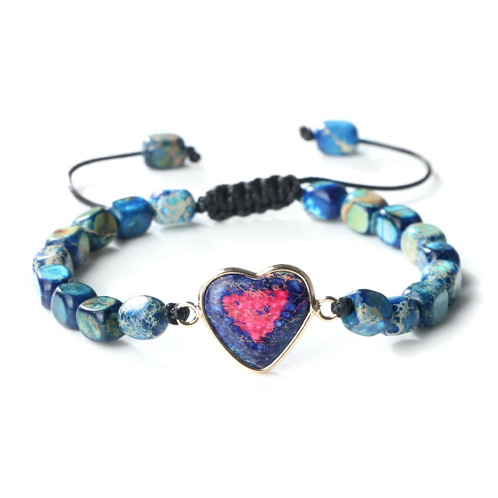 Grounding Jasper Heart Bracelets