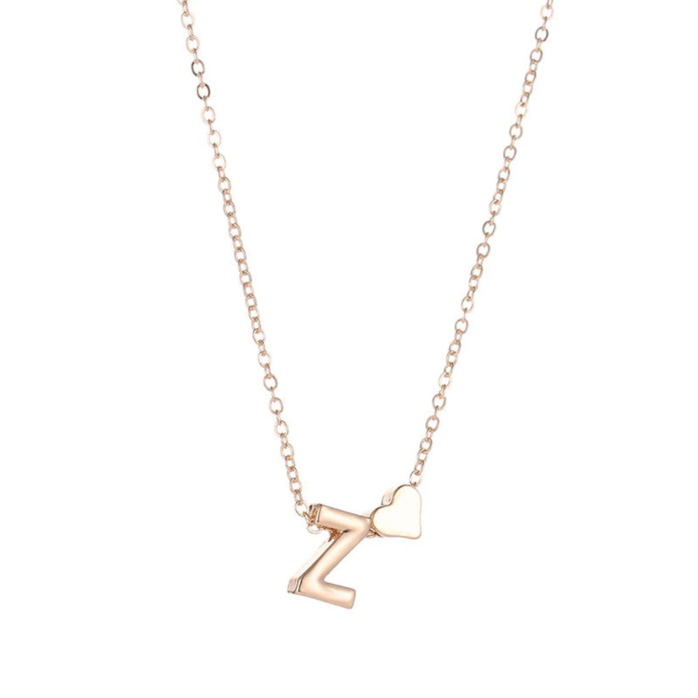 Dainty Heart Initial Necklace