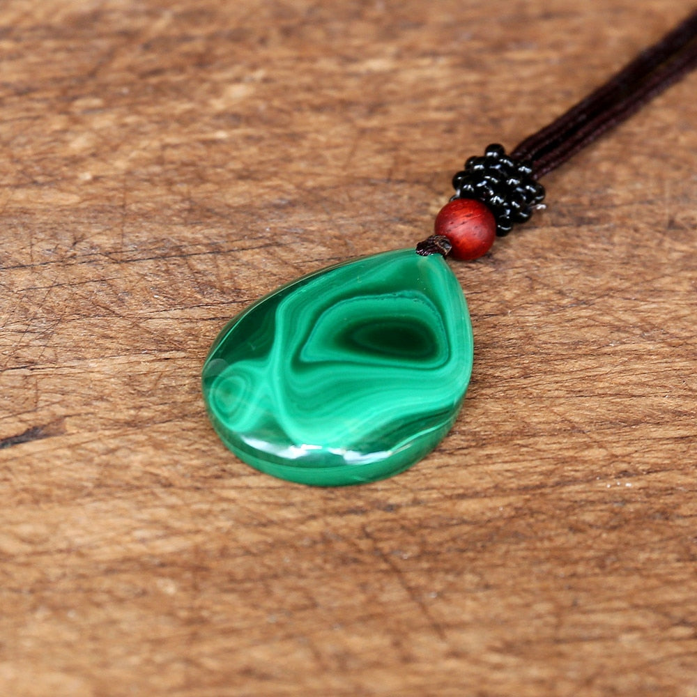 Malachite Pendant Yoga Necklace