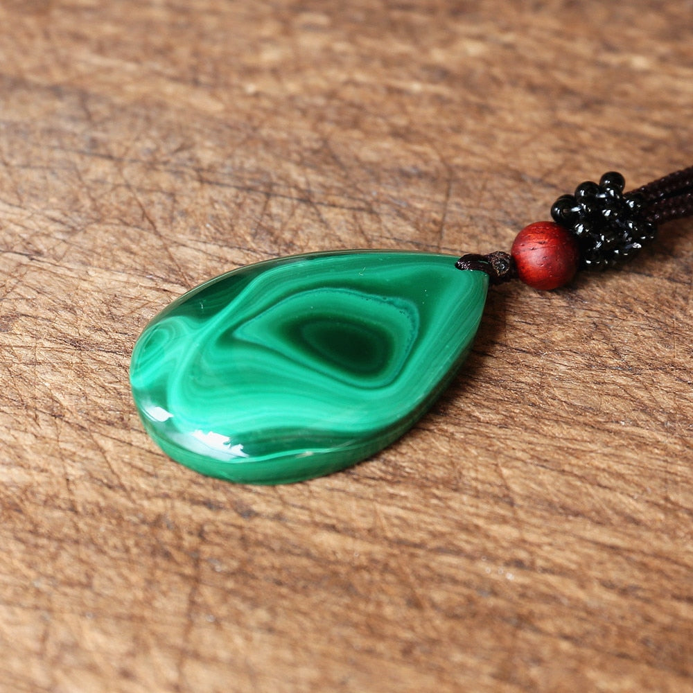 Malachite Pendant Yoga Necklace