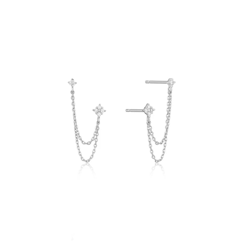 Chain double stud earrings top