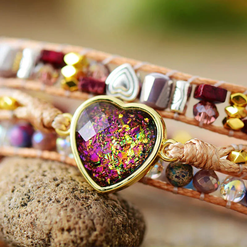Enchanting Opal Heart Bracelet