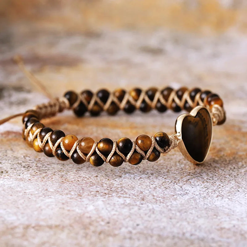 Heart of Courage Tiger Eye Bracelet