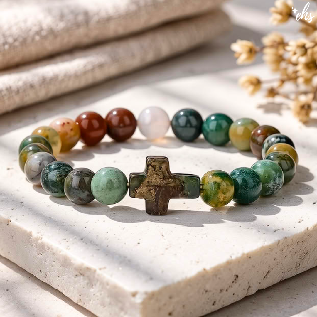 Natural Stone Cross Bracelets