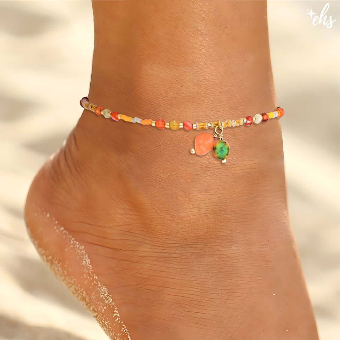 Joyful Orange Calcite Anklet