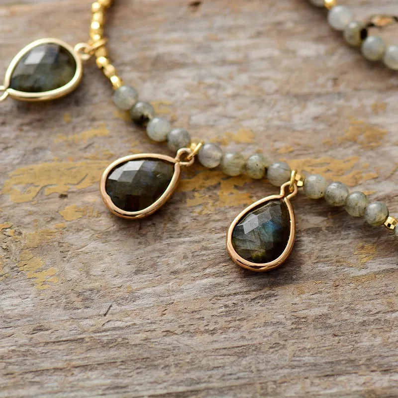 Labradorite Cascade Charm Necklace