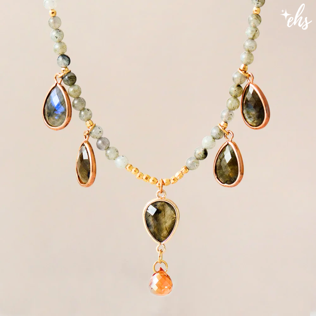 Labradorite Cascade Charm Necklace