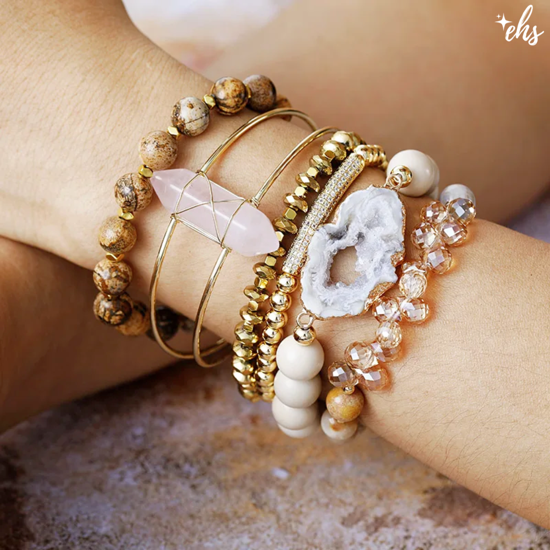 Boho Healing Gemstones Bracelet Set
