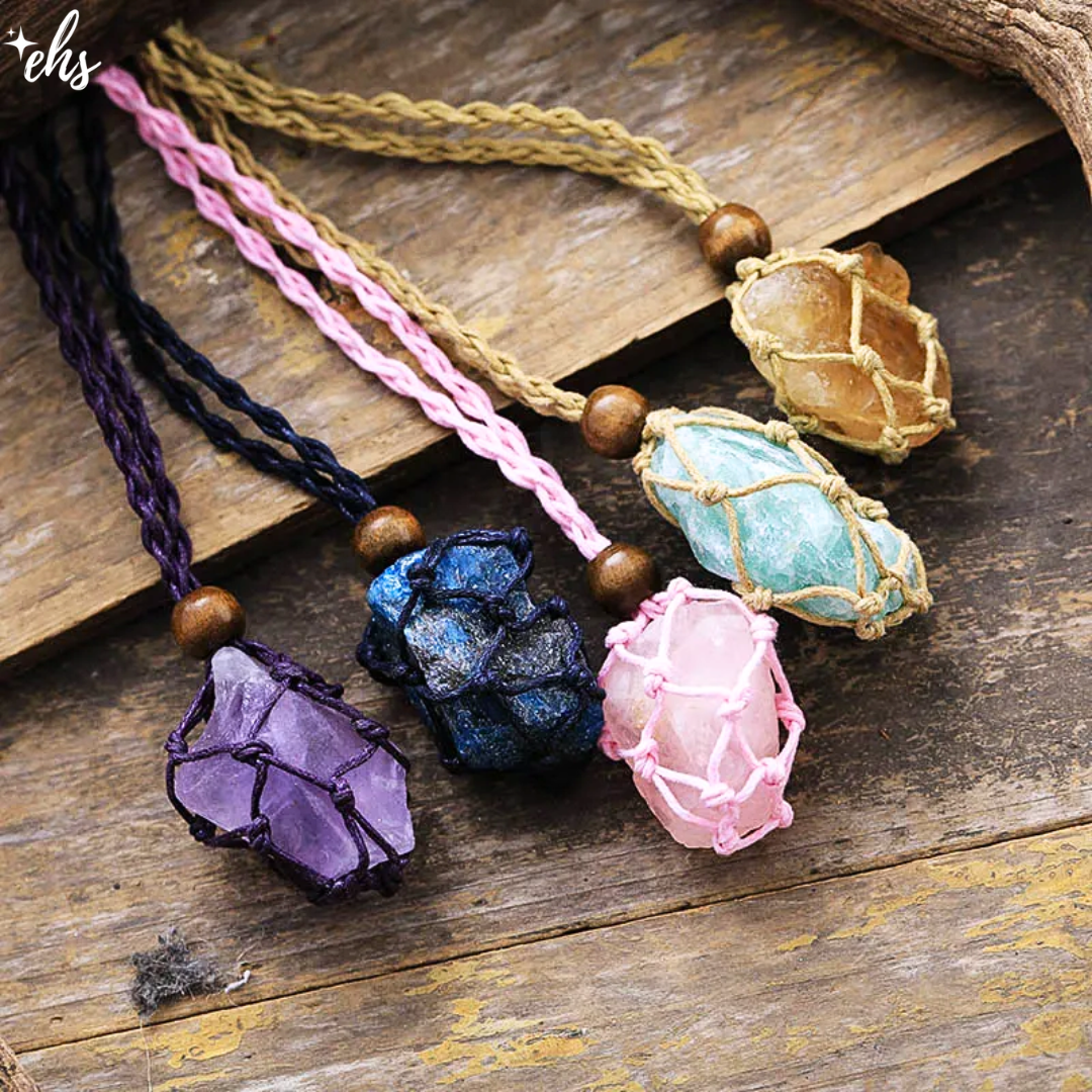 Boho Raw Stone Pendant Necklace