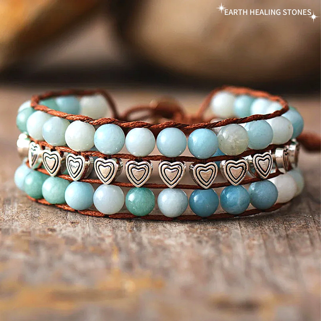 Amazonite Vintage Heart Bracelet