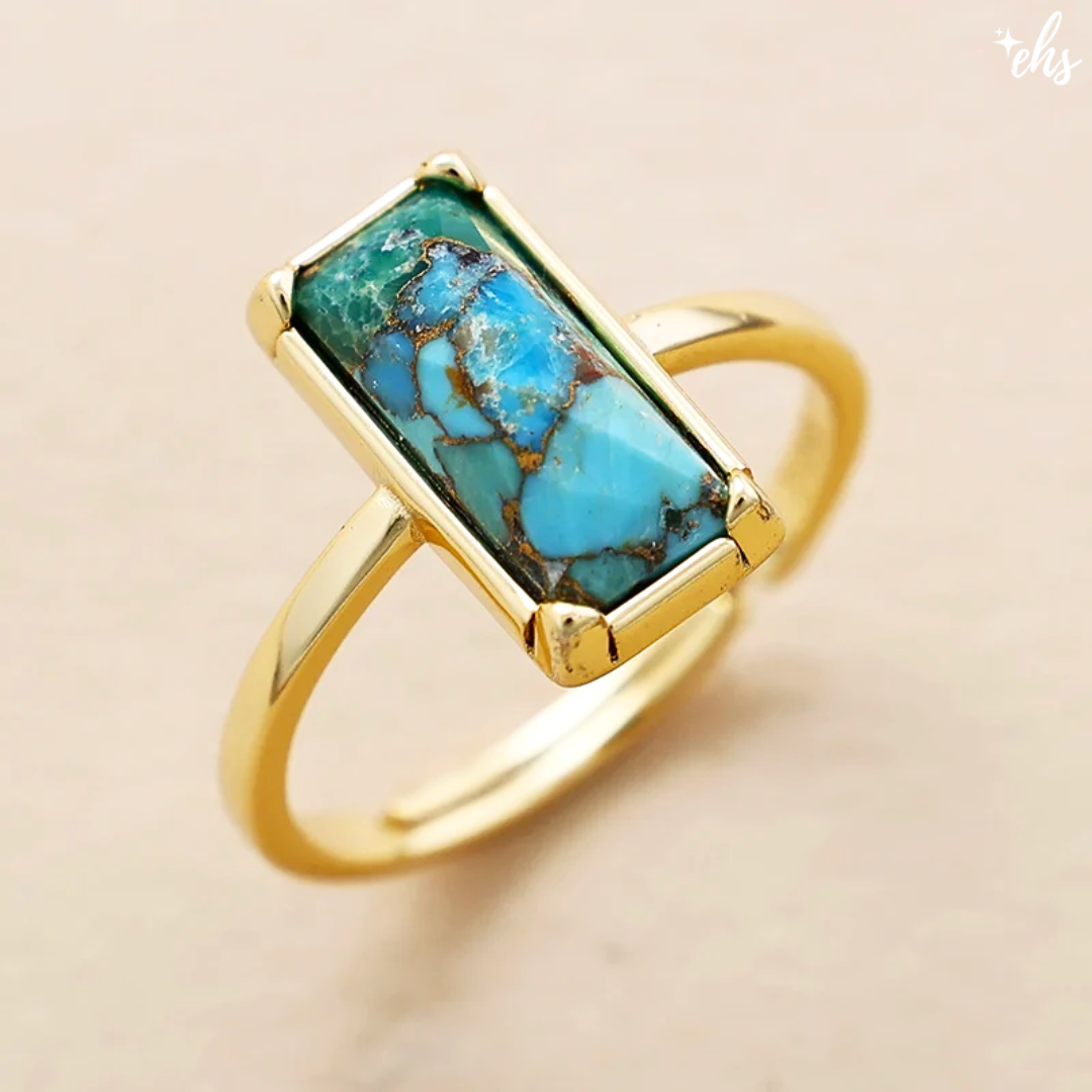 Minimalist Natural Stone Rectangle Ring