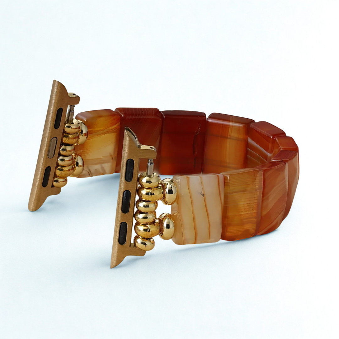Orange Agate Stretch Apple Watch Strap