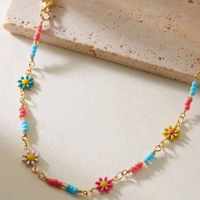 Pastel Daisy Anklet