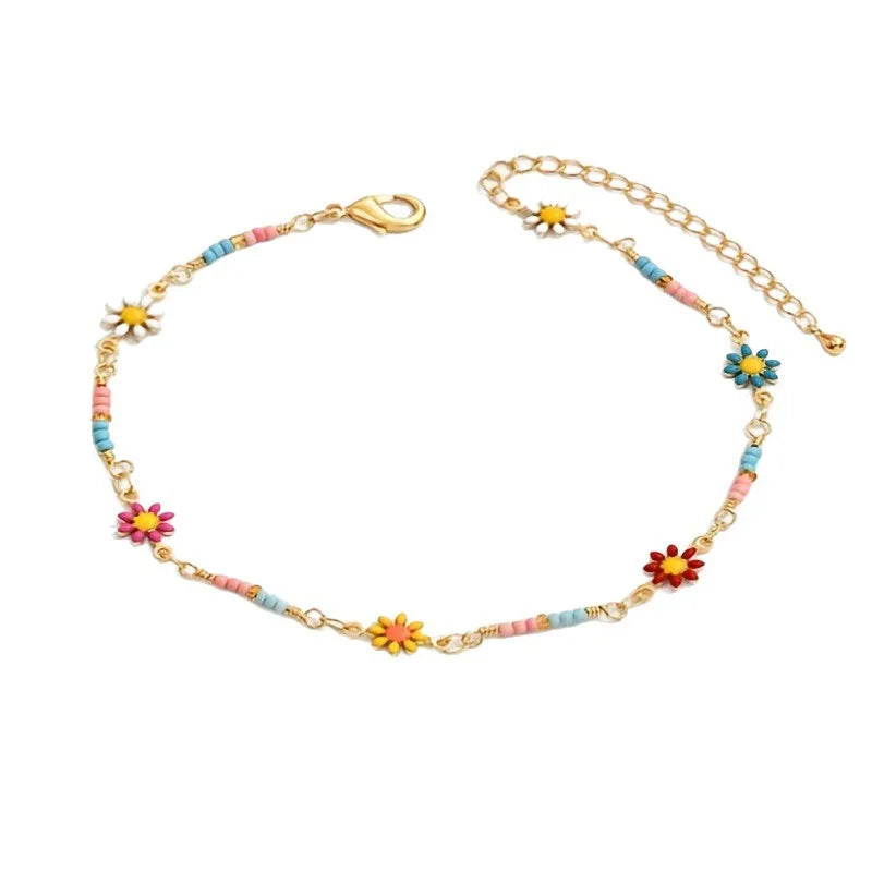 Pastel Daisy Anklet