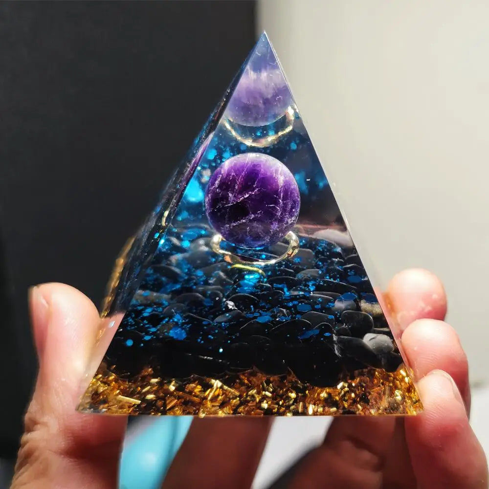 Purple Moonlight Healing Pyramid