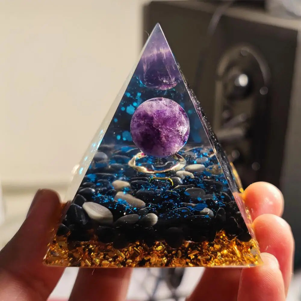 Purple Moonlight Healing Pyramid