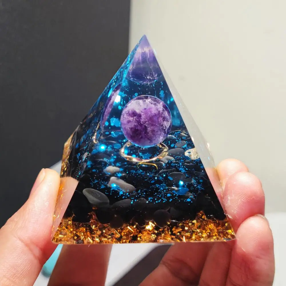 Purple Moonlight Healing Pyramid