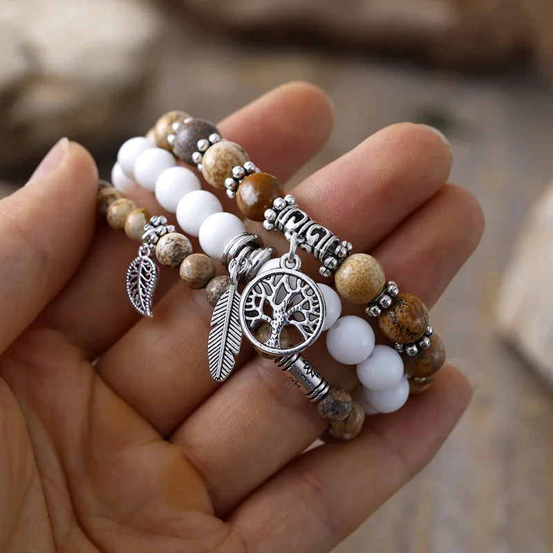 Roots of Jasper Charm Bracelet Set