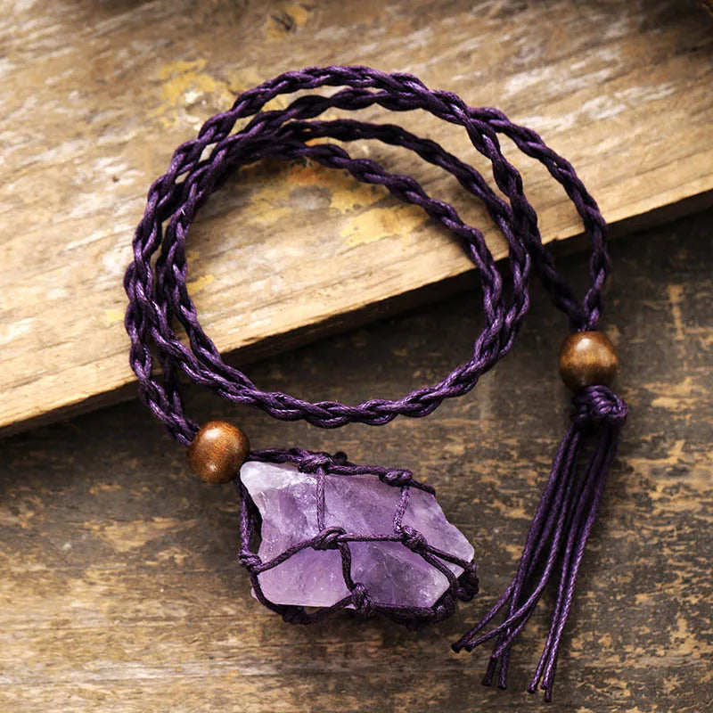 Boho Raw Stone Pendant Necklace