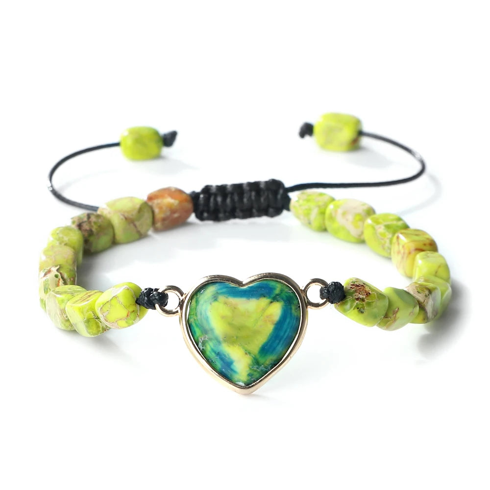 Grounding Jasper Heart Bracelets