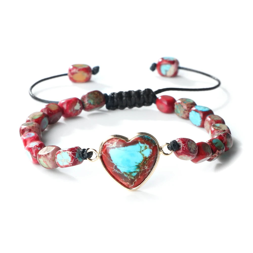 Grounding Jasper Heart Bracelets