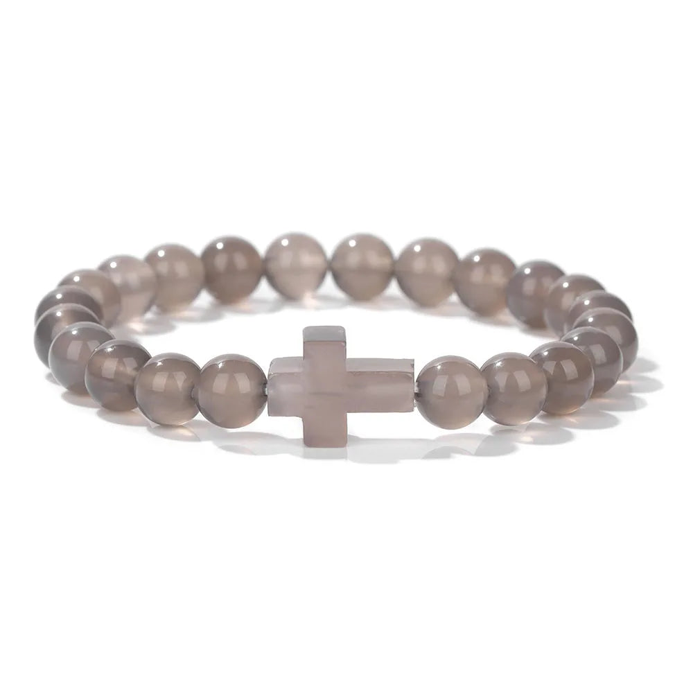 Natural Stone Cross Bracelets