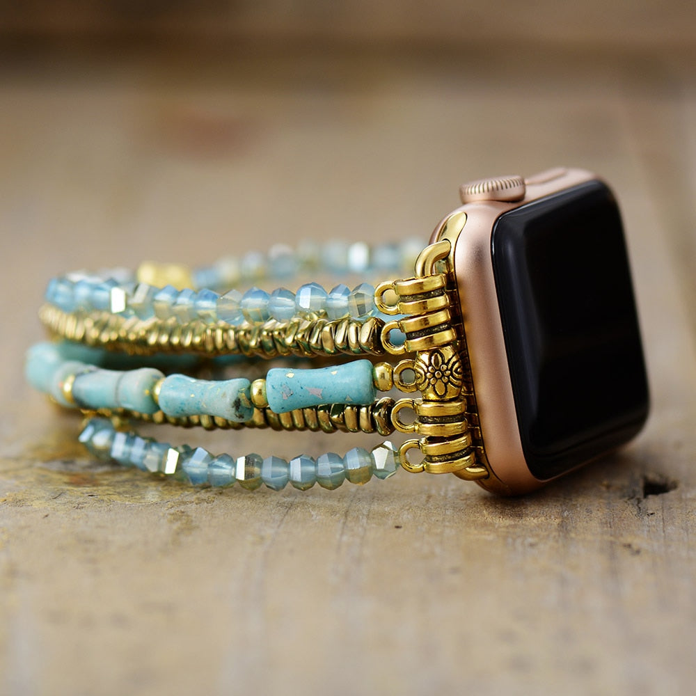 Jade Gemstone Stretch Apple Watch Strap
