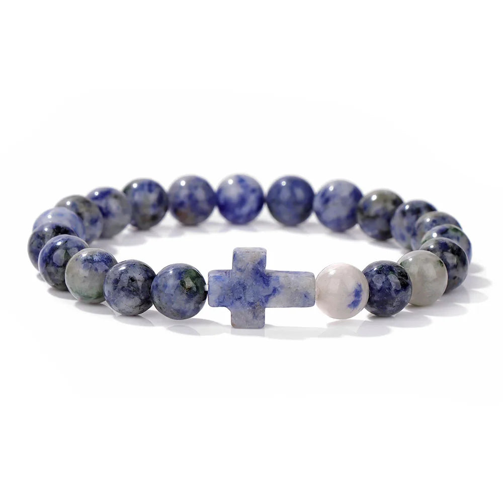 Natural Stone Cross Bracelets