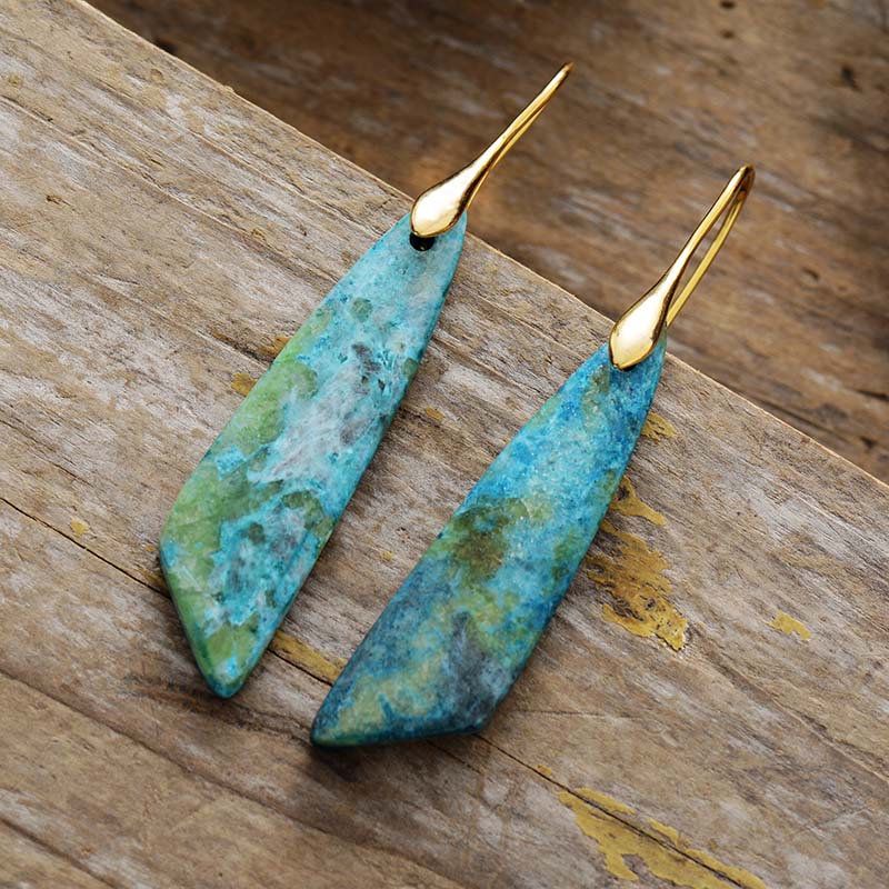 Healing Gaia Turquoise &amp; Jasper Earrings